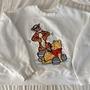Disney White Sweater with Tigger and Pooh Design
